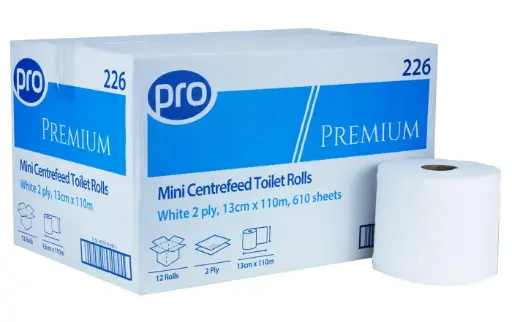 [MCTR012] Mini Centrefeed Toilet Rolls case of 12