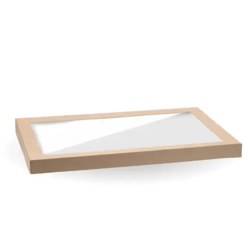 [BKPL050] Kraft Catering Tray Lid XL 450mm x 310mm 50 Pack 