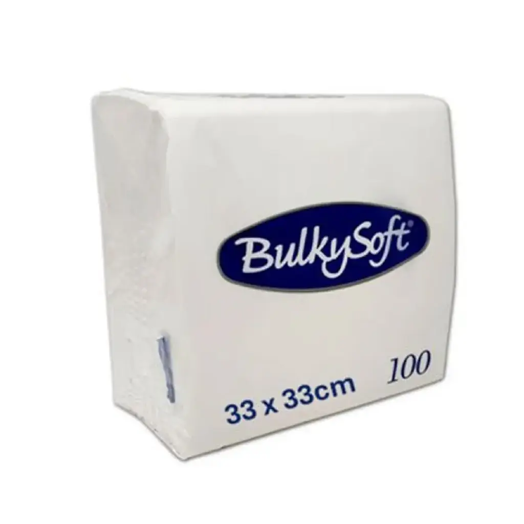 BulkySoft Rainbow Lunch Napkins - White 2-ply 33x33cm x20packs 
