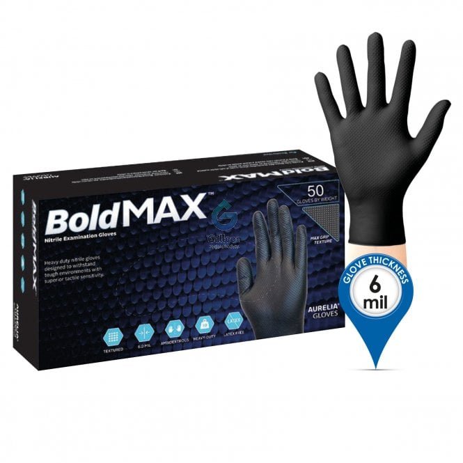 Black Nitrile HD Bold Max 50 per box