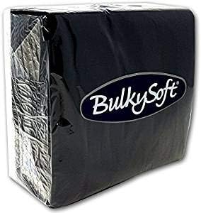 BulkySoft BLACK 8 Fold Napkin 40 x 40 2 ply 