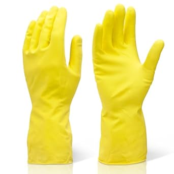 Rubber Gloves - Yellow - Medium - 12 Pairs