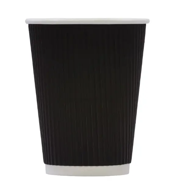 Takeaway Cup - Black Ripple 8 oz- case of 500