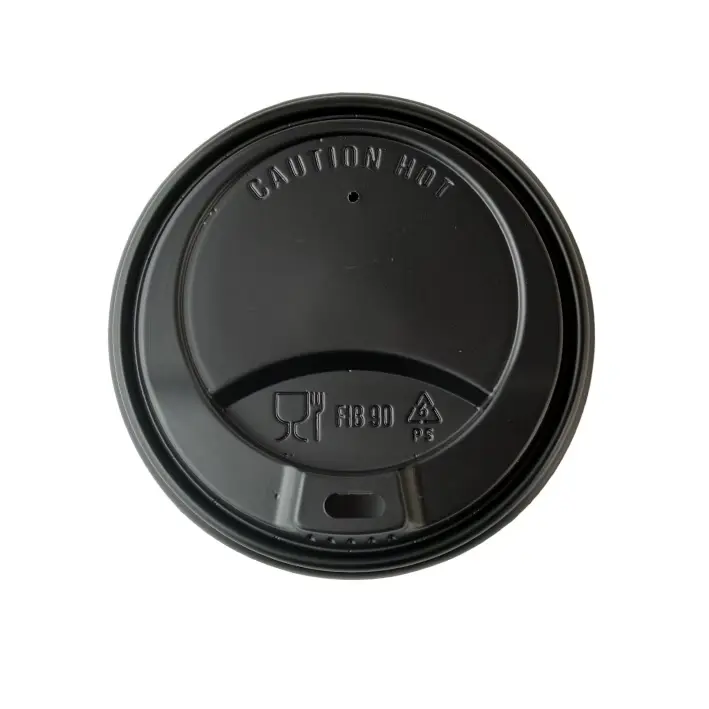 z. Lid - Black  Sip Thru PS 10oz-20oz  x1000