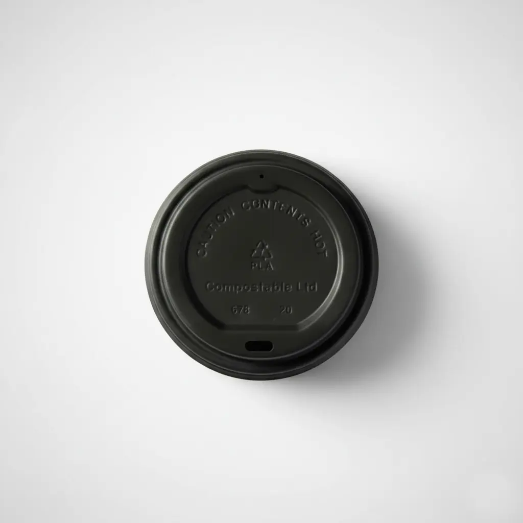 Lid - Black Sip Thru PS 8oz x1000