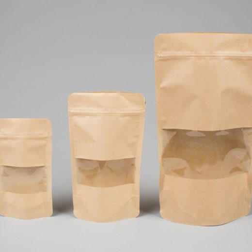 Window Stand up Pouch Kraft 160x80x270mm x 1000