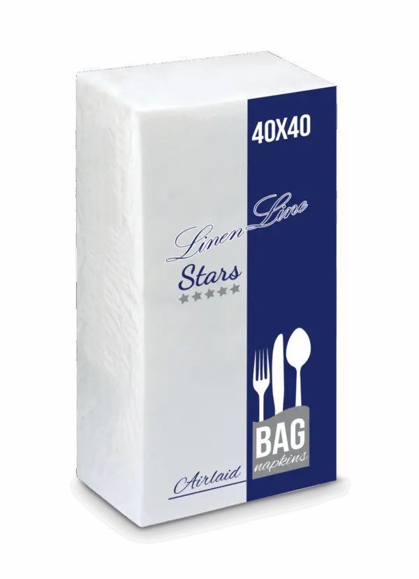 Airlaid Dinner Napkin-White 8-Fold 40x40 packs of 500