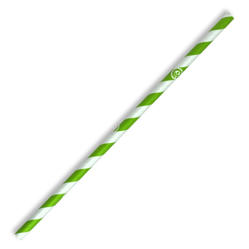 Jumbo Straw - Premium green/white paper 10mm - pack of 2,500 