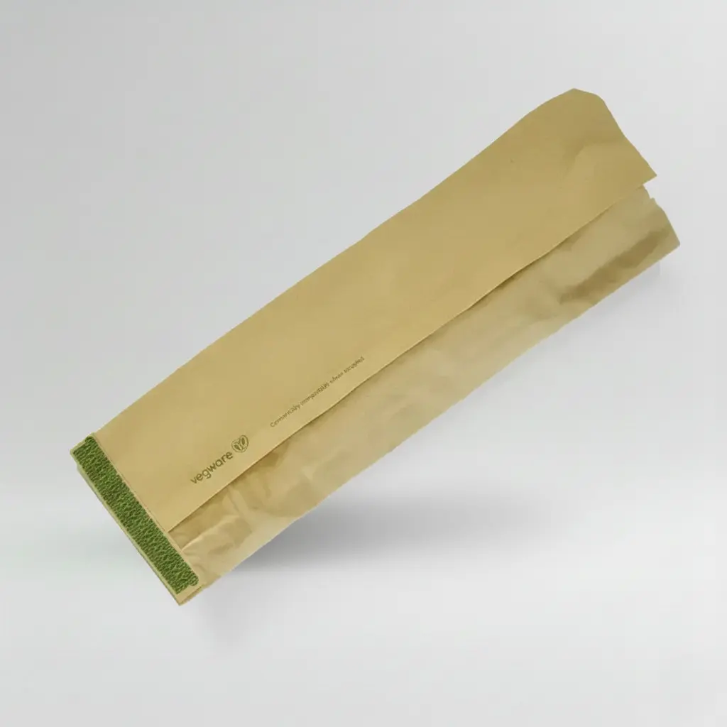 Kraft Side Window Baguette Bags 14" - pack of 1000