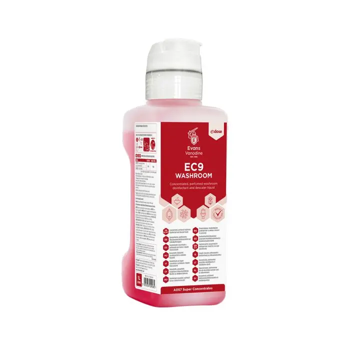 Evans EC9 Washroom Cleaner Disinfectant 1-Litre 
