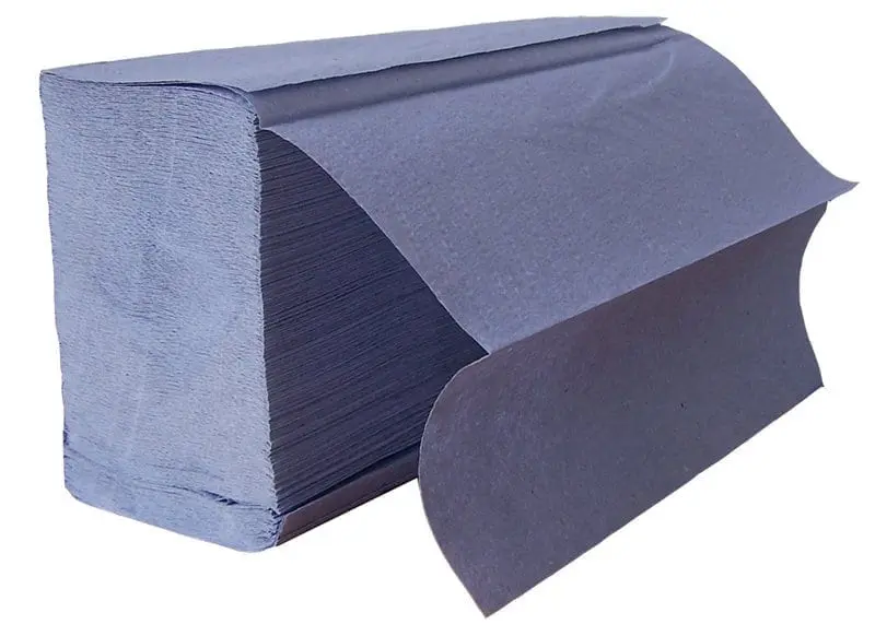 1 ply Blue Interfold Hand Towel 25cm x19cm box of 3,600 