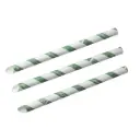 Straw Bubble Tea- Premium Green/White paper 12mm - pack of 100  