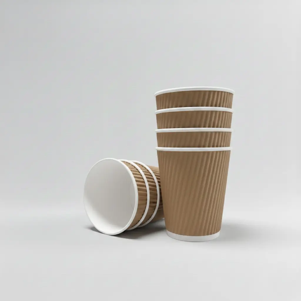 Takeaway Cup - 16oz Brown Ripple  - case of 500 
