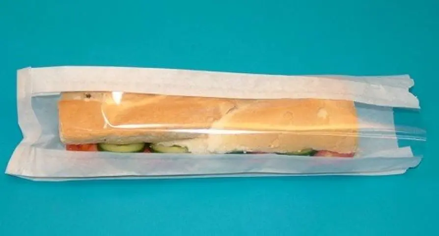 14" White Strip Window Baguette Bags  4" x 6" x 14" x 500 