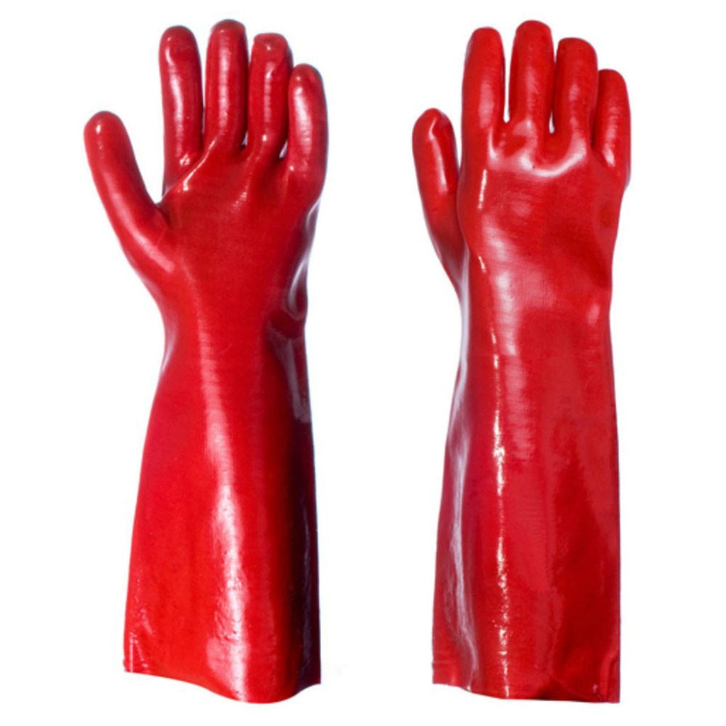 Gauntlet Glove - Red PVC 35cm 14'' - pack of 6 pairs