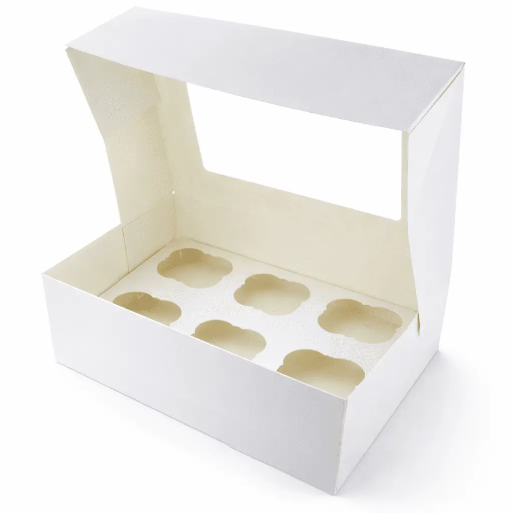 Cup Cake Box (six cakes) x 100  White 