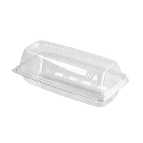 12" Clear Hinged baguette Container x 200