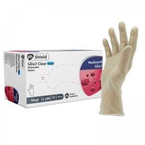Clear Vinyl Powdered Glove GD47 