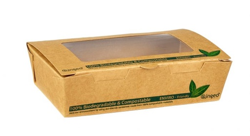 [TTWB700] Compostable Tuck Top Window Salad Box 700ml  - Pack of 200