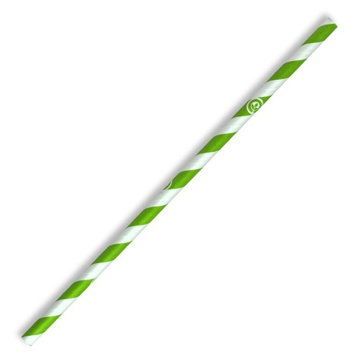 [BBPS010] Jumbo Straw - Premium green/white paper 10mm - pack of 2,500 