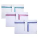 Tea Towel (x10) Cotton-White with Assorted Stripe