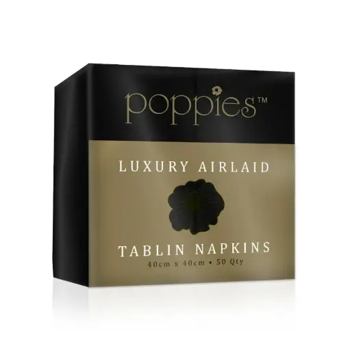 [DPAL500B] Airlaid Dinner Napkin- Black 8-Fold 40x40 packs of 500 