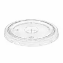 Lid Clarity 100% rPET Clear Flat Lid with Straw Slot 16oz (98mm) x 1,000 