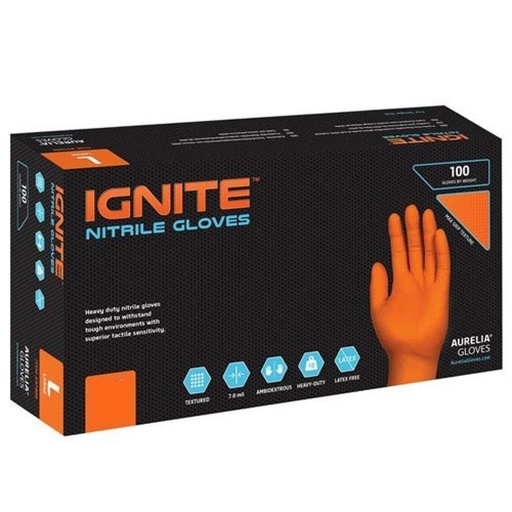 Aurelia Ignite Orange Nitrile HD Gloves 