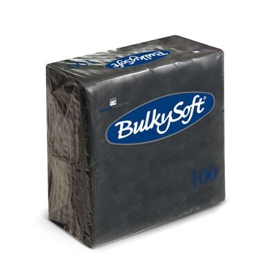 [BS32204] BulkySoft Cocktail Napkin Black 24 x 24 2 ply 