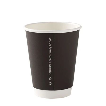 [DBDW120]  Double Walled Black Cup 12oz- case of 500