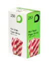 Straw - Red White Stripe Paper 195x6mm - x 5000