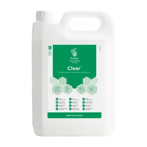 [EVGC050] Evans Clear Stainless Steel, Window and Glass Cleaner 5 Litre