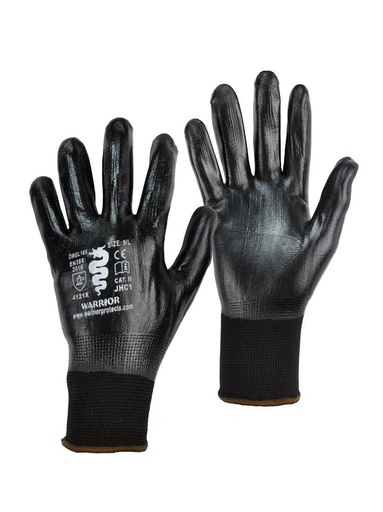 Warrior Black Nitrile Gloves- Pack of 12