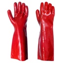Gauntlet Glove - Red PVC 35cm 14'' - pack of 6 pairs