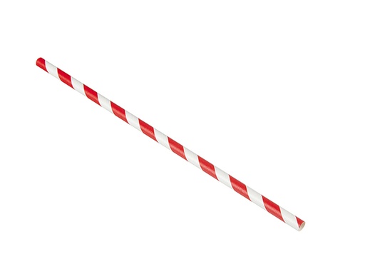 [CSRW040] Straw Red/White Stripe paper straw 6mm - pack of 2,500