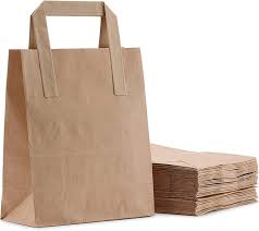 [EKBM250] Dura Kraft Paper Bags / Tape Handle  - Medium - (8"x10"x5") Pack of 250